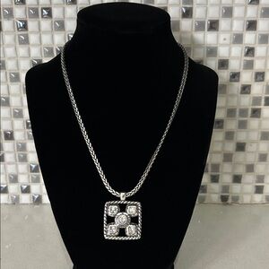 Brighton Silver Pendant Necklace with Crystal Accents